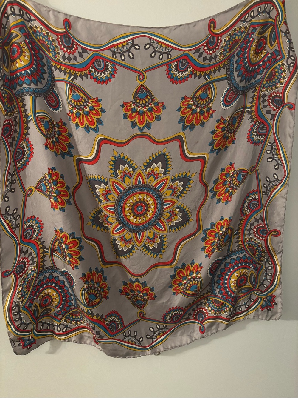 Vibrant Bohemian Medallion Square Scarf - Multicolor
